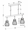 BERNITA LAMPA WISZĄCA 3X60W E27 CZARNY | Candellux 33-78087