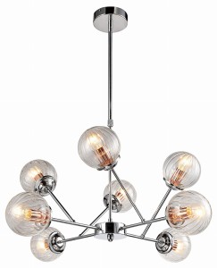 BEST LAMPA WISZĄCA 8X40W E14 CHROM+MIEDŹ | Candellux 38-67289