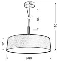 BLUM LAMPA WISZĄCA 3X60W E27 SREBRZYSTO SZARY | Candellux 31-46673