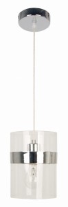 BRANDO LAMPA WISZĄCA 15 1X60W E27 CHROM / TRANSPARENT | Candellux 31-28044