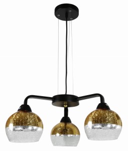 CROMINA GOLD LAMPA WISZĄCA 3X60W E27 CZARNY | Candellux 33-57259