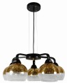 CROMINA GOLD LAMPA WISZĄCA 5X60W E27 CZARNY | Candellux 35-57266