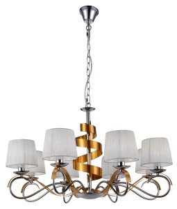 DENIS LAMPA WISZĄCA 8X40W E14 CHROM/ZŁOTY | Candellux 38-23469