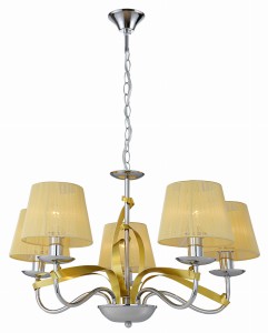 DIVA LAMPA WISZĄCA 5X40W E14 CHROM/ZŁOTY | Candellux 35-55064