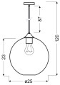 EDISON LAMPA WISZĄCA 25 1X60W E27 BURSZTYNOWY + ŻARÓWKA | Candellux 31-21397