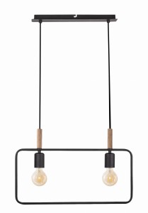 FRAME LAMPA WISZĄCA 2X60W E27 CZARNY | Candellux 32-73518