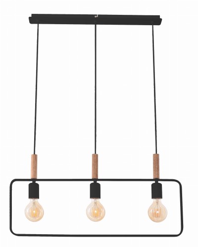 FRAME LAMPA WISZĄCA 3X60W E27 CZARNY | Candellux 33-73525