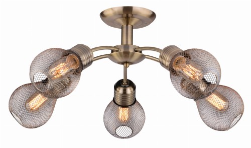 GLIVA LAMPA WISZĄCA 5X60W E27 PATYNA  (BEZ ŻARÓWEK) | Candellux 35-56603