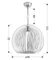 HAGA LAMPA WISZĄCA 1X60W E27 36X36X110 NIEBIESKI | Candellux 31-50345