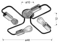HERPE LAMPA SUFITOWA 4X60W E27 CZARNY | Candellux 34-66923