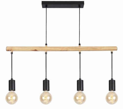 IZZY LAMPA WISZĄCA 4X60W E27 CZARNY | Candellux 34-77929