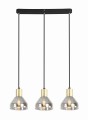 LAMPA WISZĄCA GREGORY CZARNY BRĄZ 3X40W E14 KLOSZ DYMIONY | Candellux 33-79008