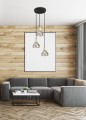 LAMPA WISZĄCA GREGORY TALERZ CZARNY BRĄZ 3X40W E14 KLOSZ DYMIONY | Candellux 33-78995