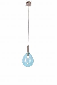 LAMPA WISZĄCA LUKKA 1 CHROMOWY NIEBIESKI | Candellux 50133210