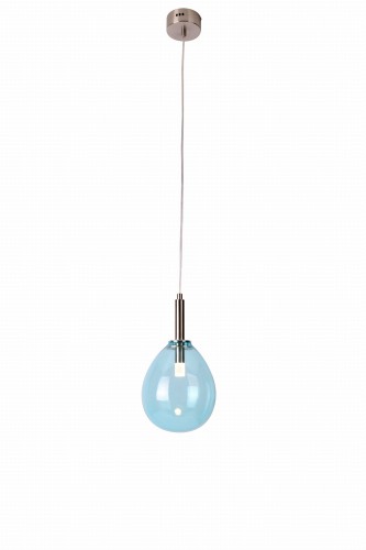 LAMPA WISZĄCA LUKKA 1 CHROMOWY NIEBIESKI | Candellux 50133210