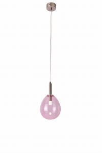LAMPA WISZĄCA LUKKA 1 CHROMOWY RÓŻOWY | Candellux 50133209
