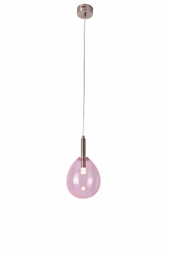 LAMPA WISZĄCA LUKKA 1 CHROMOWY RÓŻOWY | Candellux 50133209