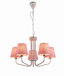 LAMPA WISZĄCA YORK 5 BIAŁY RÓŻOWY | Candellux 50205094