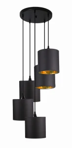 LONG LAMPA WISZĄCA TALERZ 5X40W E14 CZARNY | Candellux 35-73976