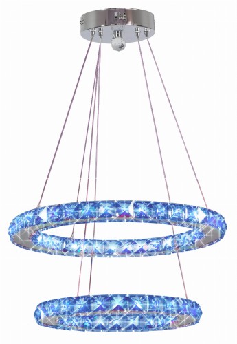 LORDS LAMPA WISZĄCA 40 OWALNY PODWÓJNY 27W LED RGB CHROM Z PILOTEM | Candellux 32-63106