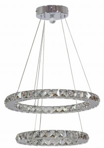 LORDS LAMPA WISZĄCA 42 OKRĄGŁY PODWÓJNY 24W LED CHROM | Candellux 31-32515