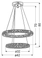 LORDS LAMPA WISZĄCA 42 OKRĄGŁY PODWÓJNY 24W LED CHROM | Candellux 31-32515