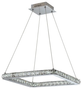 LORDS LAMPA WISZĄCA KWADRAT 42X42 24W LED CHROM | Candellux 31-34854