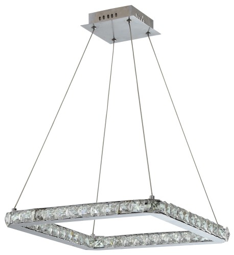 LORDS LAMPA WISZĄCA KWADRAT 42X42 24W LED CHROM | Candellux 31-34854