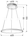 LUNE LAMPA WISZĄCA 30 OKRĄGŁY 18W LED 4000K CHROM | Candellux 31-64592