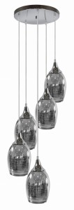 MARINA LAMPA WISZĄCA TALERZ 5X60W E27 CHROM | Candellux 35-60198