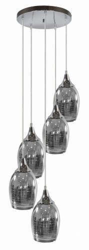 MARINA LAMPA WISZĄCA TALERZ 5X60W E27 CHROM | Candellux 35-60198