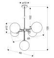 MATI LAMPA WISZĄCA 5X28W G9 MOSIĄDZ | Candellux 35-73778