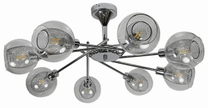 OZZO LAMPA WISZĄCA 8X40W E14 CHROM KLOSZ BEZBARWNY | Candellux 38-72283