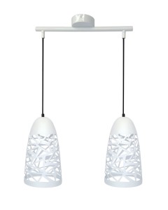 SABRIN LAMPA WISZĄCA  2X60W E27 BIAŁY | Candellux 32-54869