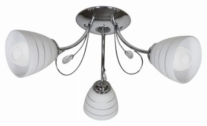 SIMPLI LAMPA WISZĄCA 3*40W E27  CHROM  Z KRYSZTAŁKIEM+KLOSZ Z PASKIEM | Candellux 33-63847
