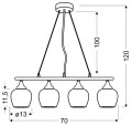 SIRIUS LAMPA WISZĄCA 4X60W E27 CHROM 3D | Candellux 34-59628