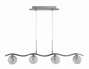 STARLET LAMPA WISZĄCA 4X40W G9 CHROM/TRANSPARENT | Candellux 34-85750
