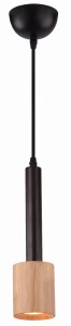 TANTAL LAMPA WISZĄCA 7,5CM 1X50W GU10 CIEMNA KAWA + DREWNO | Candellux 31-58782