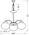 TOBAGO LAMPA WISZĄCA 3X60W E27 SATYNA | Candellux 33-25456