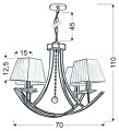VALENCIA LAMPA WISZĄCA 4X40W E14 PATYNA 70X110 | Candellux 34-84555
