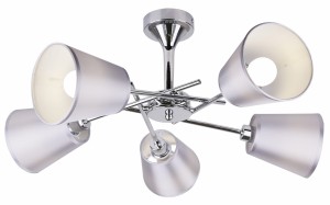 VOX LAMPA WISZĄCA 5X40W E14 CHROM Z ABAŻUREM | Candellux 35-70630