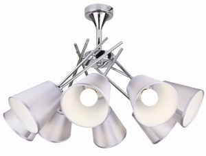 VOX LAMPA WISZĄCA 8X40W E14 CHROM Z ABAŻUREM | Candellux 38-70647