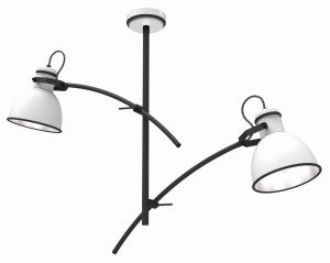 ZUMBA LAMPA WISZĄCA 2X60W E27 BIAŁY+CZARNY | Candellux 32-72054