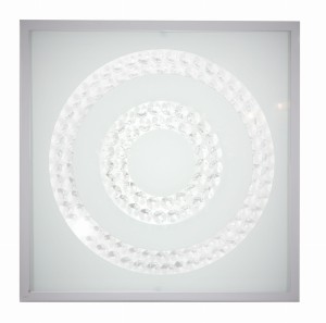 LUX LAMPA SUFITOWA PLAFON 29X29 16W LED 4000K SATYNA PODWÓJNY RING | Candellux 10-64516