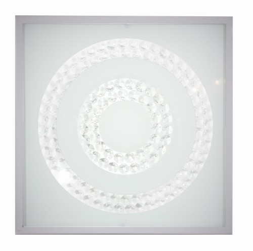 LUX LAMPA SUFITOWA PLAFON 29X29 16W LED 6500K SATYNA PODWÓJNY RING | Candellux 10-60693