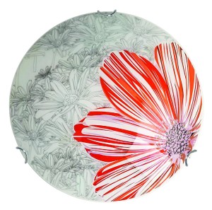 SPRING LAMPA SUFITOWA PLAFON 40 2X60W E27 CZERWONY | Candellux 14-13026