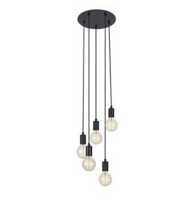 Lampa wisząca SKY 5L Okrągła Czarna 107467 Markslojd --- ŻARÓWKI LED GRATIS ---