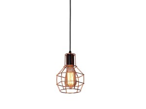 Lampa wisząca CARRON 1 z drucianym kloszem w kolorze miedzi w stylu industrialnym Azzardo