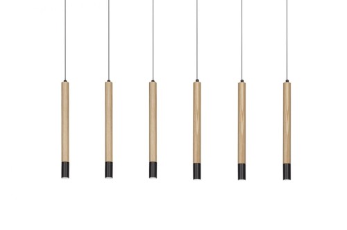 Lampa wisząca IZOLDA 6 drewno / czarny AZ3340 Azzardo