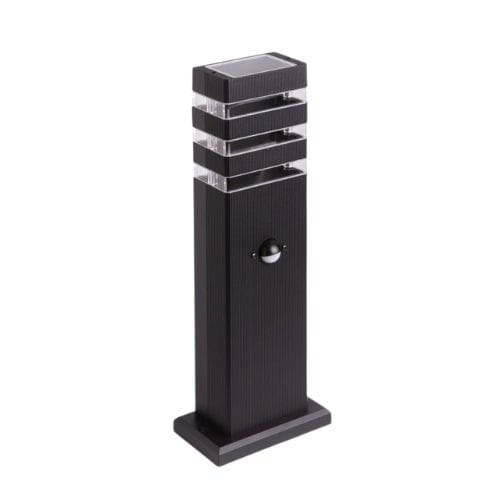 Słupek ogrodowy czarny aluminium 40cm Gu10 z czujnikiem ruchu